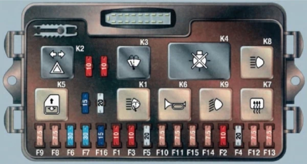 2109 схема старого монтажного блока