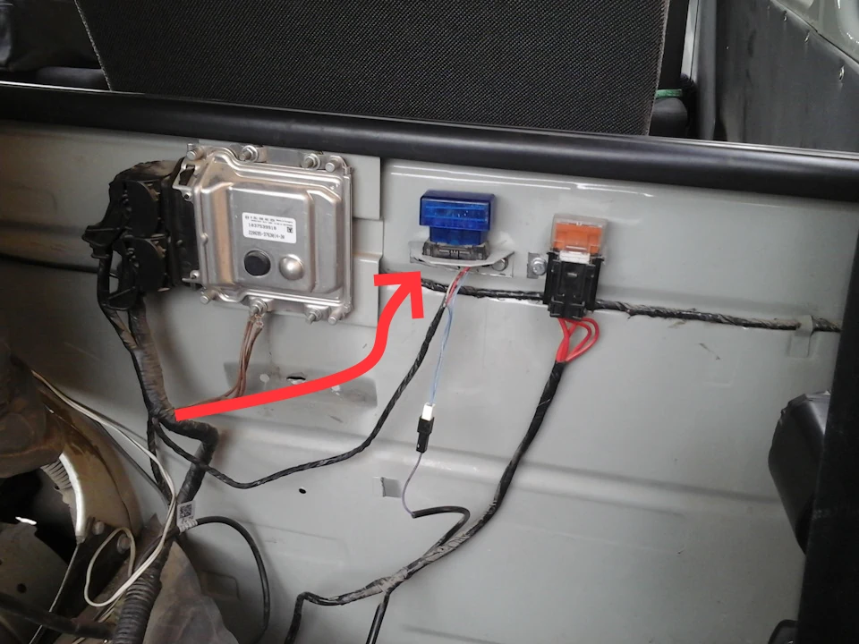 Уаз разъём диагностики, обд2, где находится