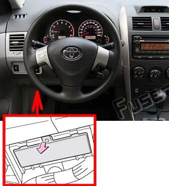 toyota corolla 150 fuse blocks location, Расположение блоков предохранителей в королле 150, аурис