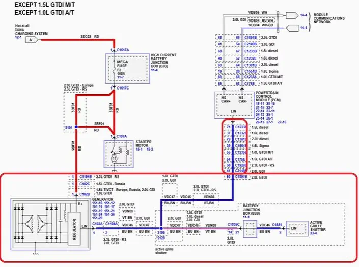 схема LIN генератора форд