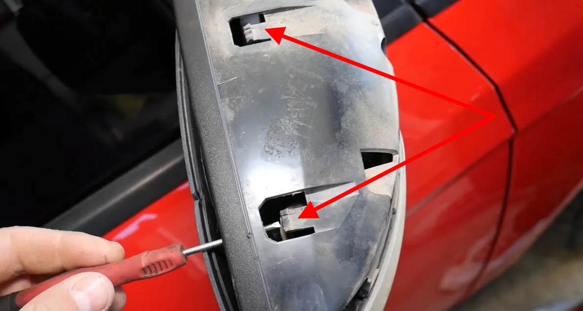 ford focus 3 rear wiew mirror cover clip remove, снять накладку наружнего зеркала заднего вида